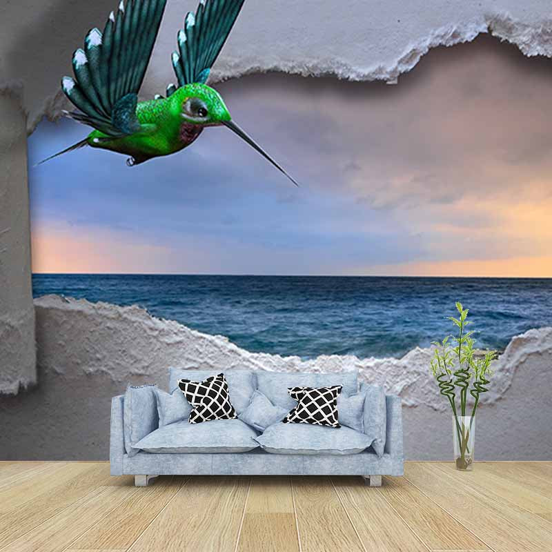 Modern Style Wall Mural Wallpaper 3D Vision Bedroom Wall Mural