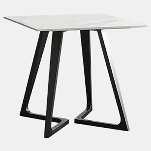 Double Pedestal Stone Table Industrial Style Dining Room Table for Home
