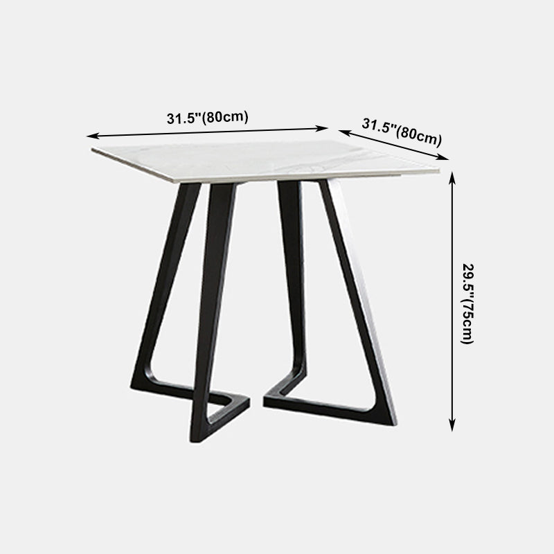 Double Pedestal Stone Table Industrial Style Dining Room Table for Home