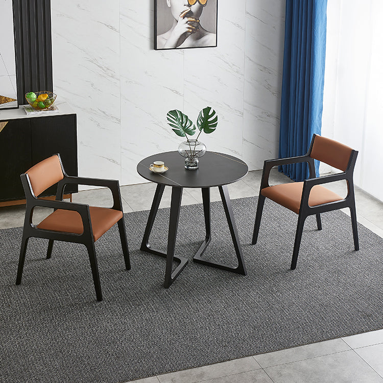 Meubles de style industriel de table à manger en pierre de double piédestal pour d'intérieur