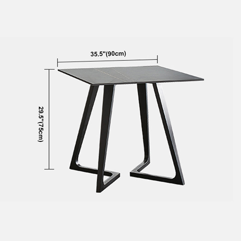 Meubles de style industriel de table à manger en pierre de double piédestal pour d'intérieur