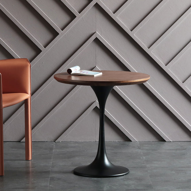 Pedestal redondo Mesa de comedor informal Mesa fija con madera maciza