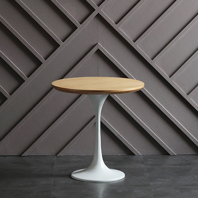Pedestal redondo Mesa de comedor informal Mesa fija con madera maciza