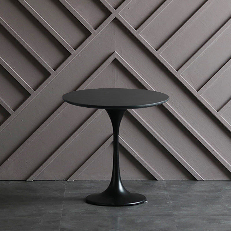 Pedestal redondo Mesa de comedor informal Mesa fija con madera maciza