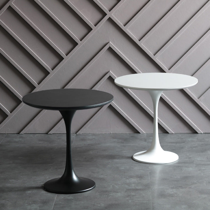 Pedestal redondo Mesa de comedor informal Mesa fija con madera maciza