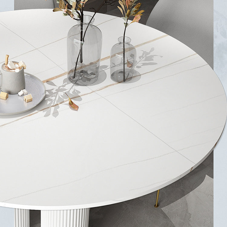 Mesa blanca interior moderna para restaurante Top Table de comedor de piedra sinterizada