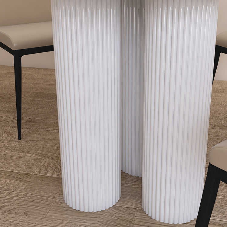 Mesa blanca interior moderna para restaurante Top Table de comedor de piedra sinterizada
