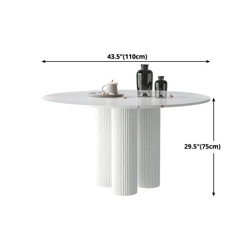 Mesa blanca interior moderna para restaurante Top Table de comedor de piedra sinterizada