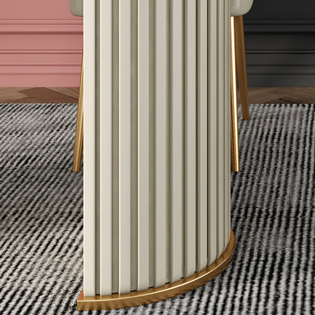 Mesa de comedor de lujo de doble pedestal oval