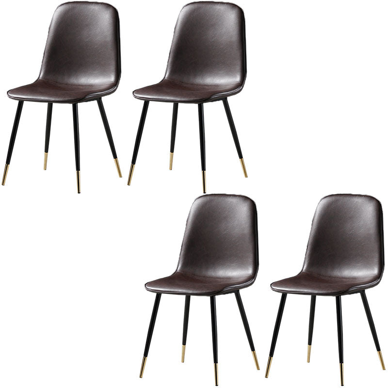Nordic Metal Dining Chairs Dining Armless Side Chairs for Kitchen