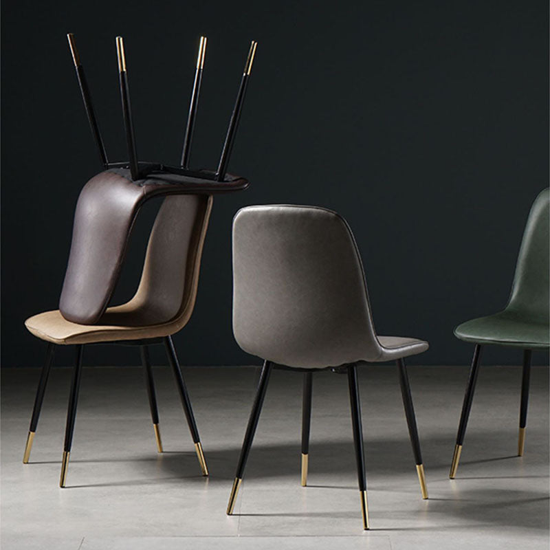 Nordic Metal Dining Chairs Dining Armless Side Chairs for Kitchen