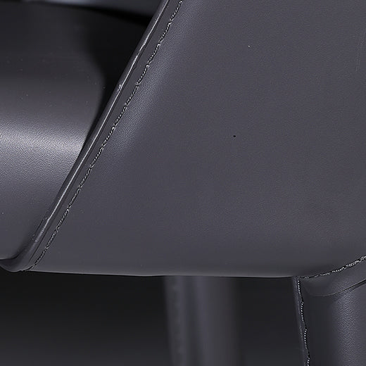 Silla de comedor de cuero moderna, silla lateral de metal sin brazos para uso doméstico