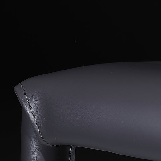Silla de comedor de cuero moderna, silla lateral de metal sin brazos para uso doméstico