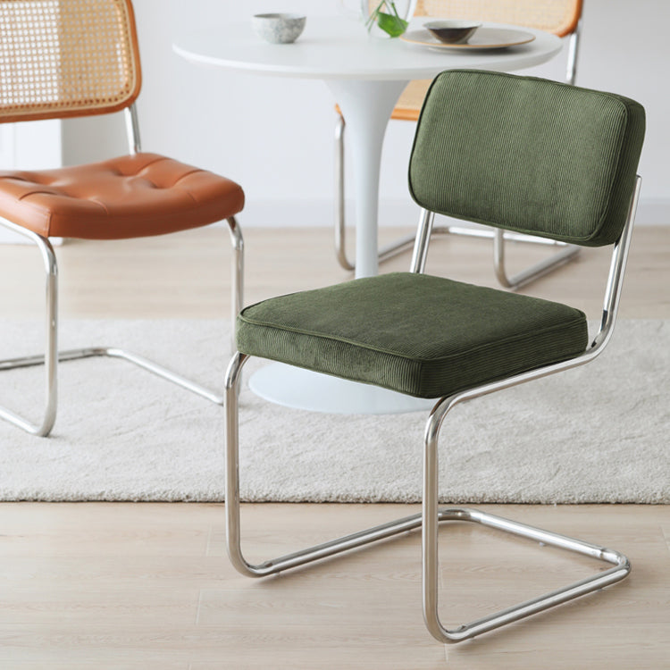 Eigentijdse metalen eetstoelen dineren open achterste armloze zijstoelen voor keuken