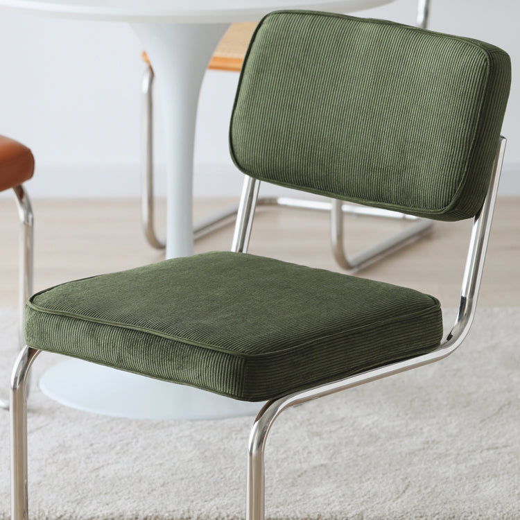 Eigentijdse metalen eetstoelen dineren open achterste armloze zijstoelen voor keuken