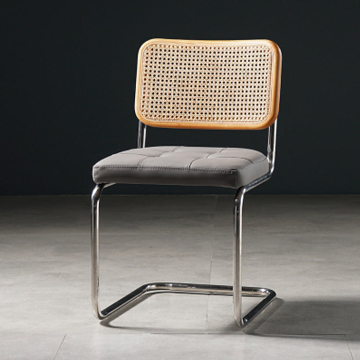 Eigentijdse metalen eetstoelen dineren open achterste armloze zijstoelen voor keuken