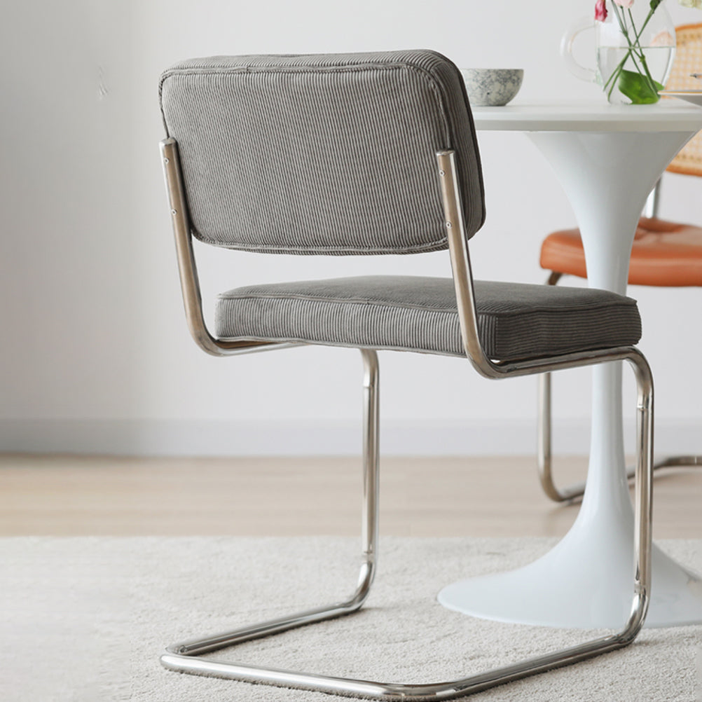 Eigentijdse metalen eetstoelen dineren open achterste armloze zijstoelen voor keuken
