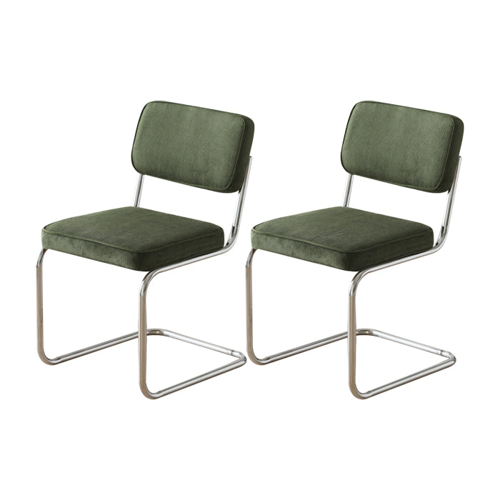 Eigentijdse metalen eetstoelen dineren open achterste armloze zijstoelen voor keuken
