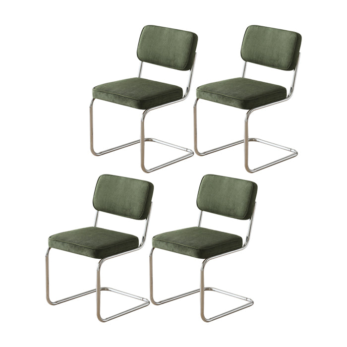 Eigentijdse metalen eetstoelen dineren open achterste armloze zijstoelen voor keuken