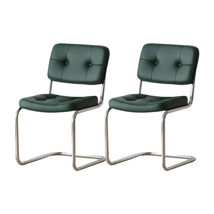 Eigentijdse metalen eetstoelen dineren open achterste armloze zijstoelen voor keuken