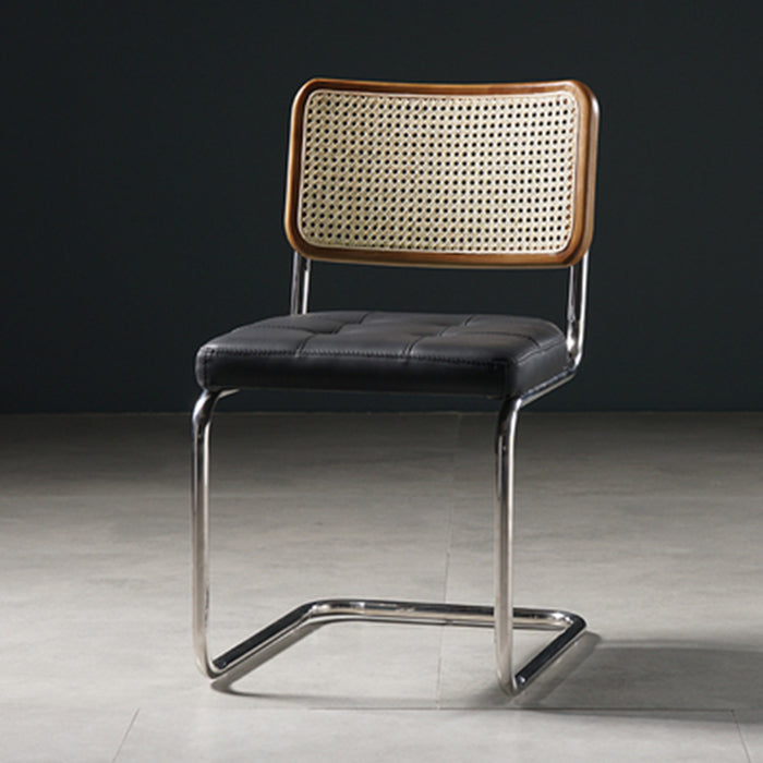 Eigentijdse metalen eetstoelen dineren open achterste armloze zijstoelen voor keuken