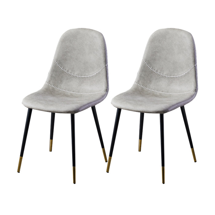 Sillas de comedor sin brazos con respaldo sólido de diseño escandinavo, sillas laterales de comedor de cuero