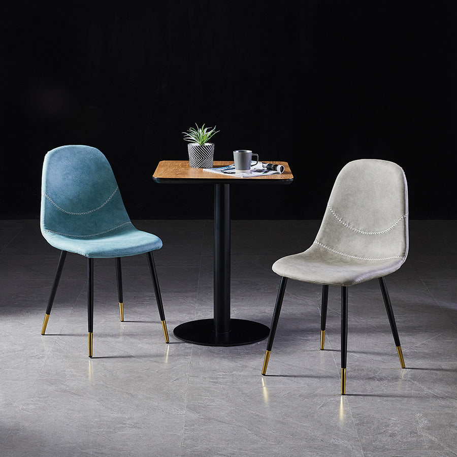 Sillas de comedor sin brazos con respaldo sólido de diseño escandinavo, sillas laterales de comedor de cuero
