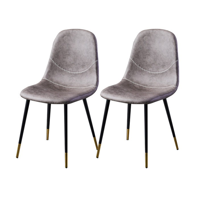 Sillas de comedor sin brazos con respaldo sólido de diseño escandinavo, sillas laterales de comedor de cuero