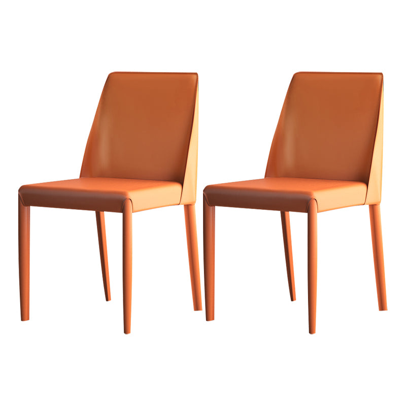 Silla de comedor con acabado mate de cuero, silla lateral con respaldo sólido para el hogar, estilo diseñador