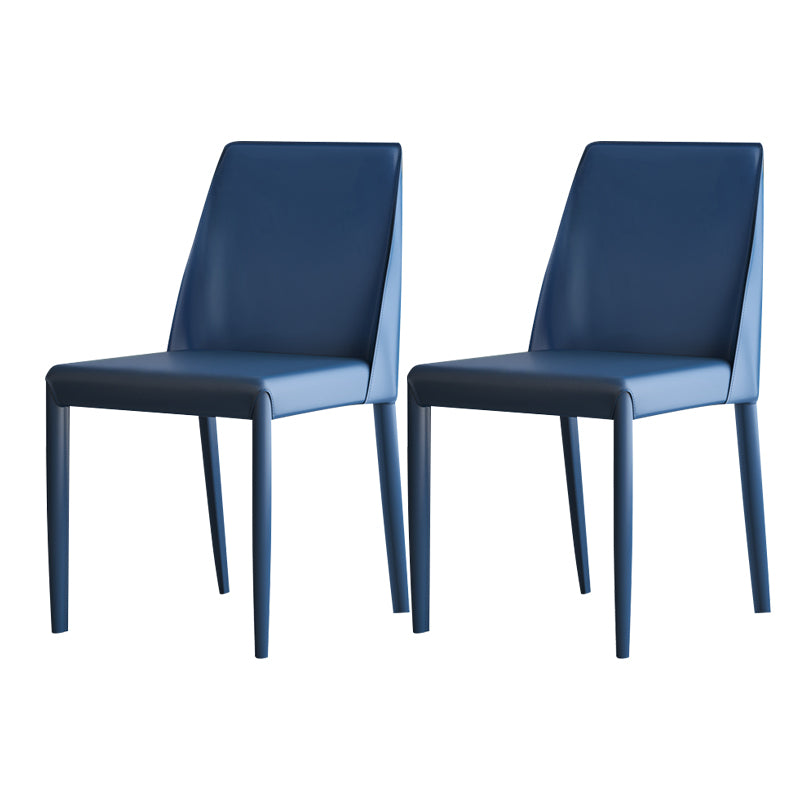 Designer Style Home Solid Back Side Chair Leather Matte Finish Dining Chair
