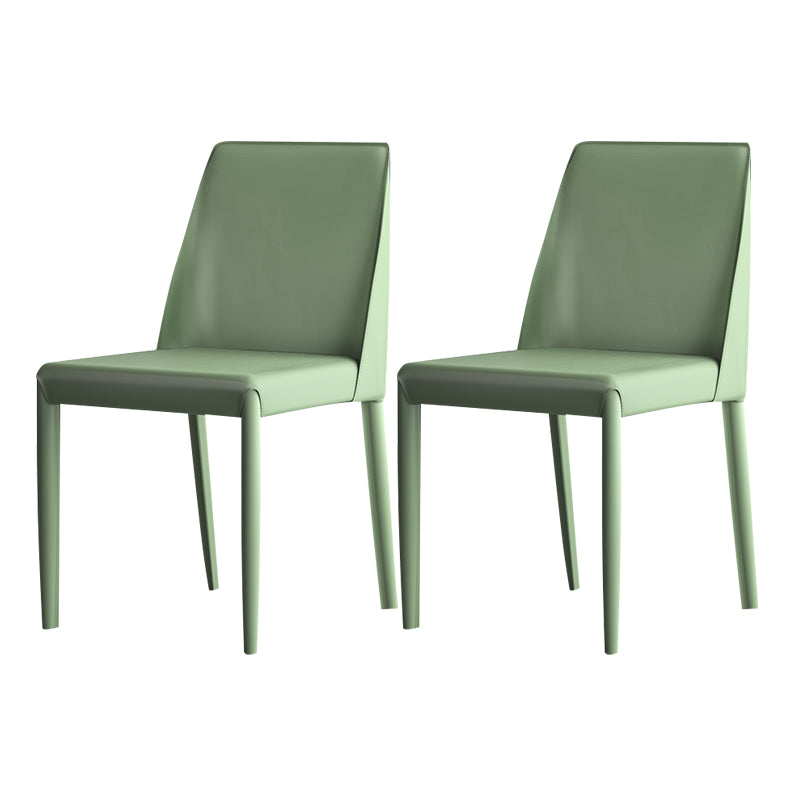 Designer Style Home Solid Back Side Chair Leather Matte Finish Dining Chair