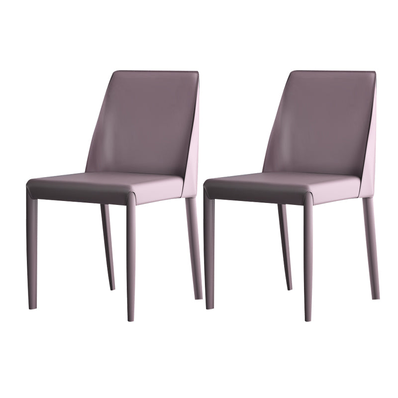 Silla de comedor con acabado mate de cuero, silla lateral con respaldo sólido para el hogar, estilo diseñador