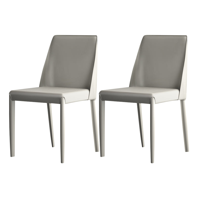 Silla de comedor con acabado mate de cuero, silla lateral con respaldo sólido para el hogar, estilo diseñador