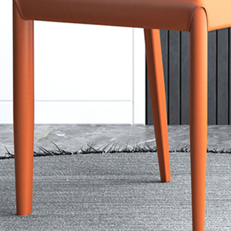 Silla de comedor con acabado mate de cuero, silla lateral con respaldo sólido para el hogar, estilo diseñador