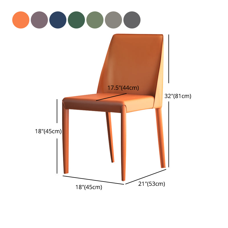 Silla de comedor con acabado mate de cuero, silla lateral con respaldo sólido para el hogar, estilo diseñador
