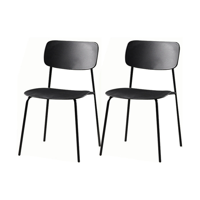 Silla de comedor de estilo moderno Silla auxiliar apilable sin brazos con patas de metal