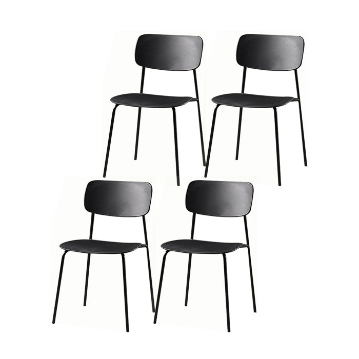 Silla de comedor de estilo moderno Silla auxiliar apilable sin brazos con patas de metal