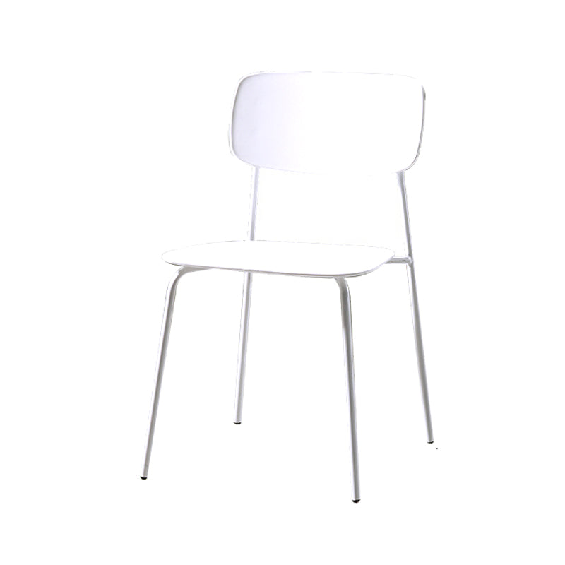 Contemporary Style Dining Chair Dining Armless Stackable Side Chair with Metal Legs