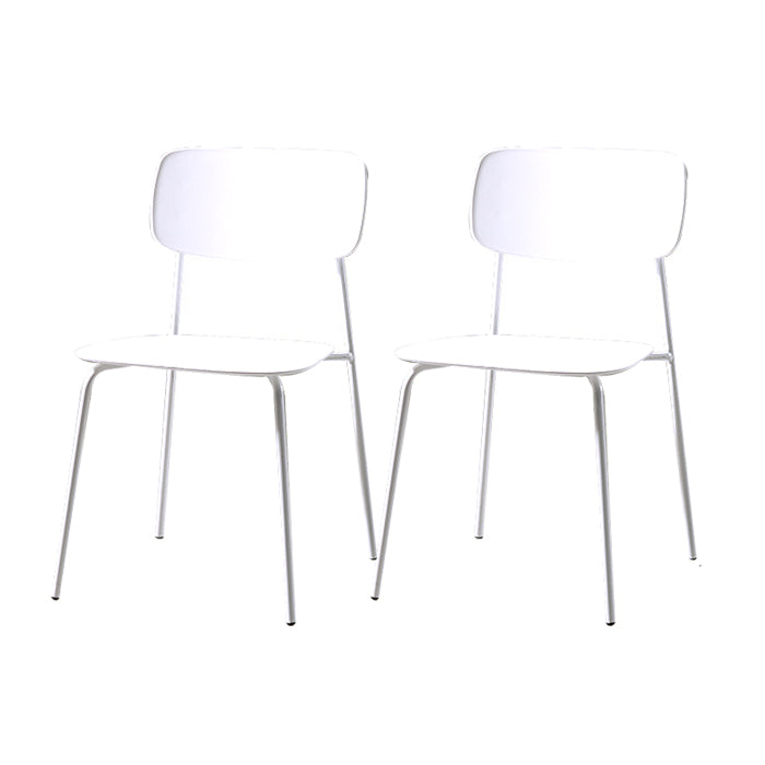 Silla de comedor de estilo moderno Silla auxiliar apilable sin brazos con patas de metal