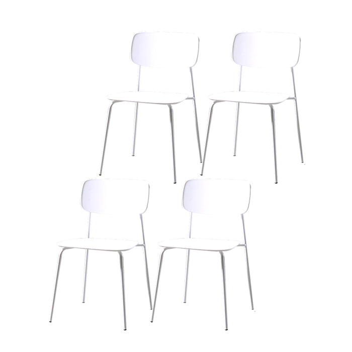 Silla de comedor de estilo moderno Silla auxiliar apilable sin brazos con patas de metal