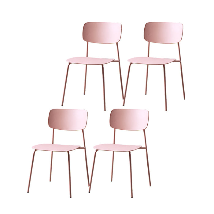 Silla de comedor de estilo moderno Silla auxiliar apilable sin brazos con patas de metal