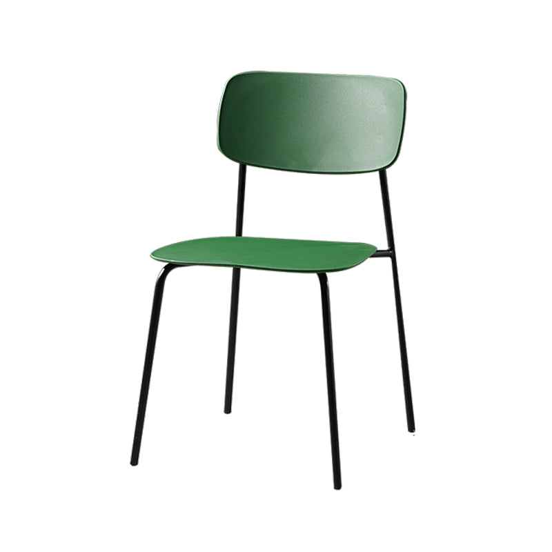Contemporary Style Dining Chair Dining Armless Stackable Side Chair with Metal Legs