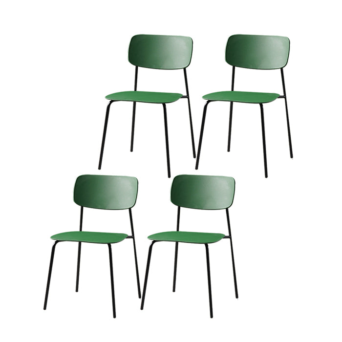 Silla de comedor de estilo moderno Silla auxiliar apilable sin brazos con patas de metal