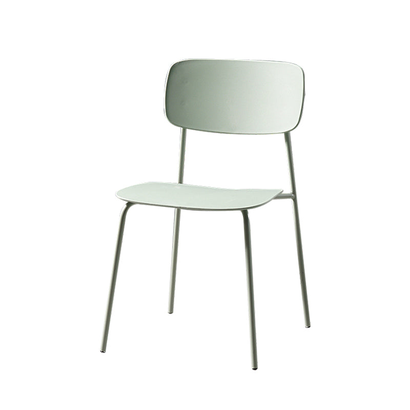 Contemporary Style Dining Chair Dining Armless Stackable Side Chair with Metal Legs