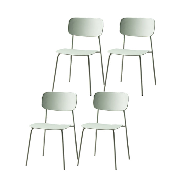 Silla de comedor de estilo moderno Silla auxiliar apilable sin brazos con patas de metal