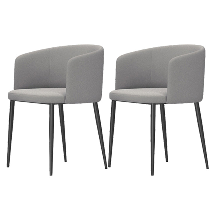 Modern Home Solid Back Arm Chair Upholstered Matte Finish Dining Chair