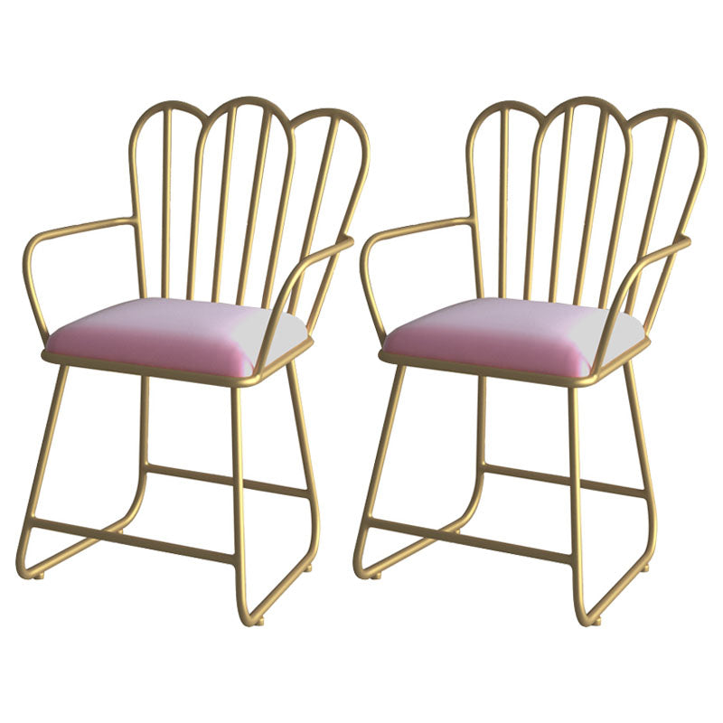 Silla de comedor de terciopelo Glam, sillón lateral de comedor de metal para uso en restaurantes