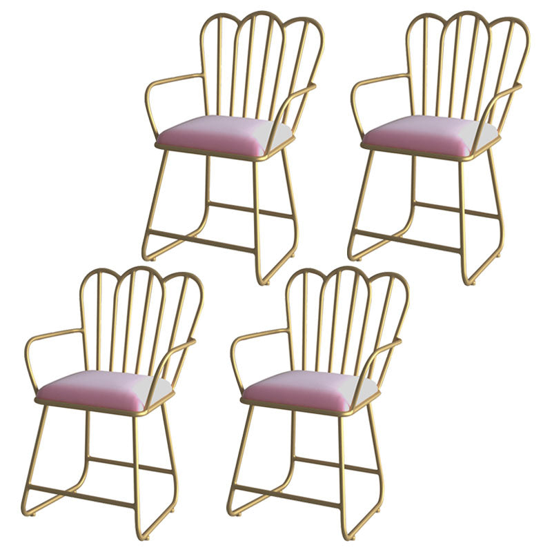 Silla de comedor de terciopelo Glam, sillón lateral de comedor de metal para uso en restaurantes