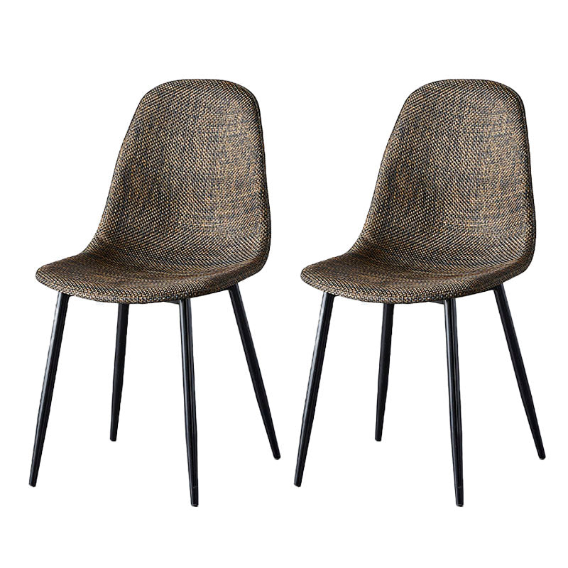 Scandinavian Design Plastic Dining Armless Chairs Solid Back Armless Side Chair
