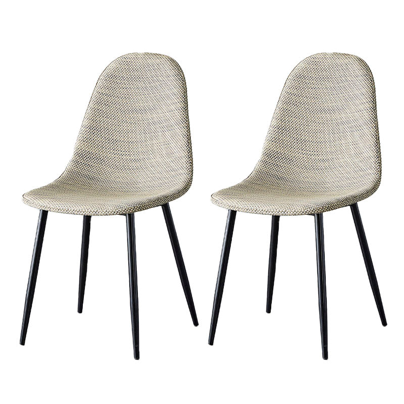 Scandinavian Design Plastic Dining Armless Chairs Solid Back Armless Side Chair